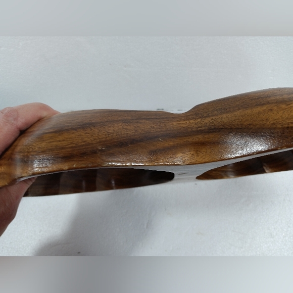 Mid Century Margal Of California Wood Serving Dish Open Clam Shell Design - Picture 6 of 7